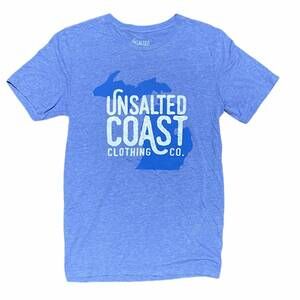 NEW UNSALTED COAST men's michigan tee in blue